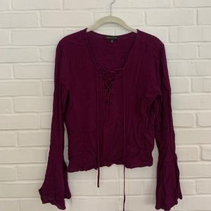 trendy kendall and kylie lace up top
